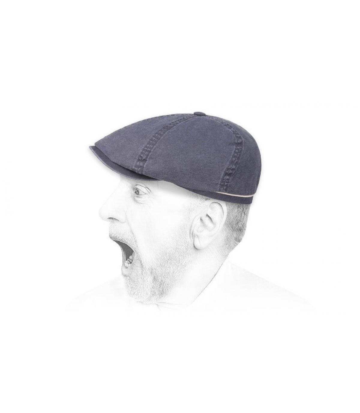 Zeitungsjungen Cap Bio Baumwolle Brooklyn cap waxed cotton organic blue Zeitungsjungen Cap Bio Baumwolle Brooklyn cap waxed cotton organic blue